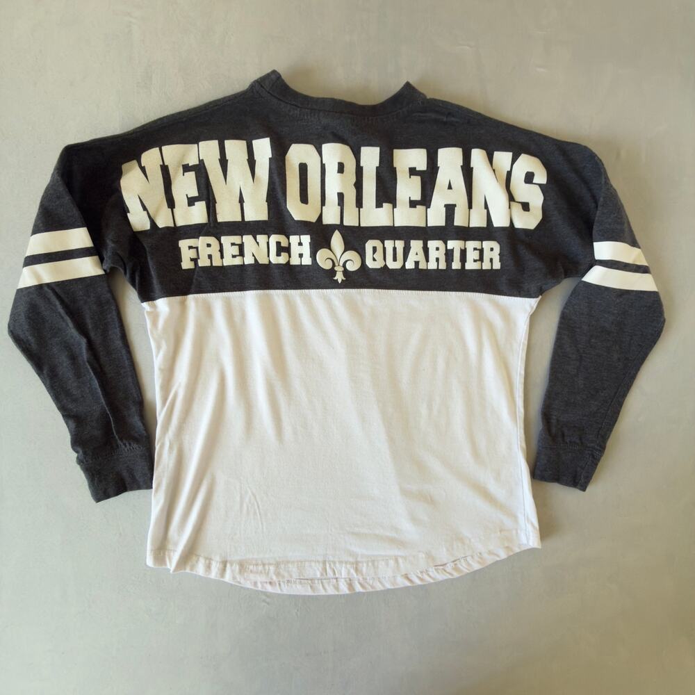 Boxercraft New Orleans French Quarter Pom Pom Varsity Jersey Shirt Black White